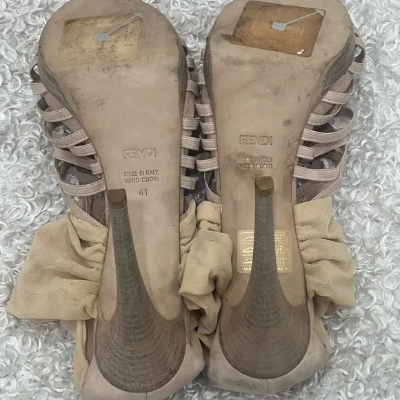 Fendi Women’s Suede Heels Sandals