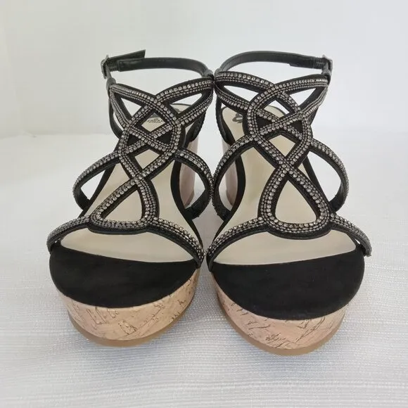 FERGALICIOUS by Fergie Mimic Women's Wedge Sandals in Black Size 7