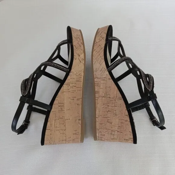FERGALICIOUS by Fergie Mimic Women's Wedge Sandals in Black Size 7