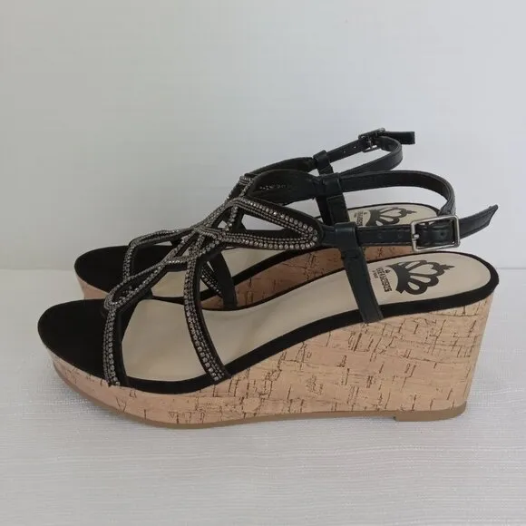 FERGALICIOUS by Fergie Mimic Women's Wedge Sandals in Black Size 7