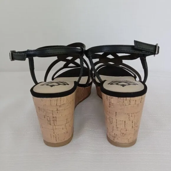 FERGALICIOUS by Fergie Mimic Women's Wedge Sandals in Black Size 7