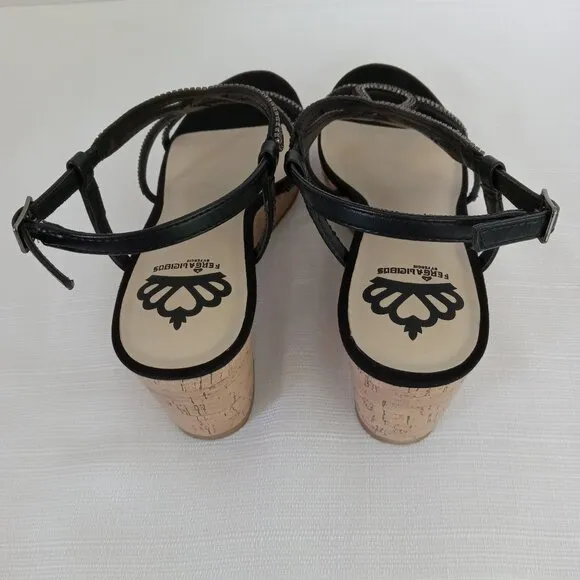 FERGALICIOUS by Fergie Mimic Women's Wedge Sandals in Black Size 7