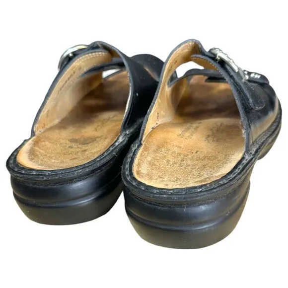 Finn Comfort Black Leather Two Strap Sandals Women's Size 36 (US 6)