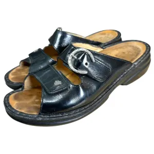 Finn Comfort Black Leather Two Strap Sandals Women's Size 36 (US 6)
