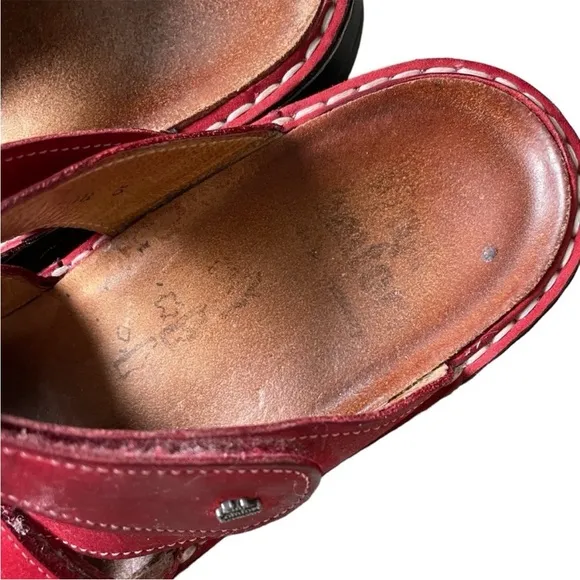 FINN COMFORT Germany Agueda Velcro Orthopaedic Sandals Nubuck Red 38