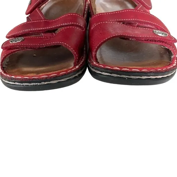 FINN COMFORT Germany Agueda Velcro Orthopaedic Sandals Nubuck Red 38