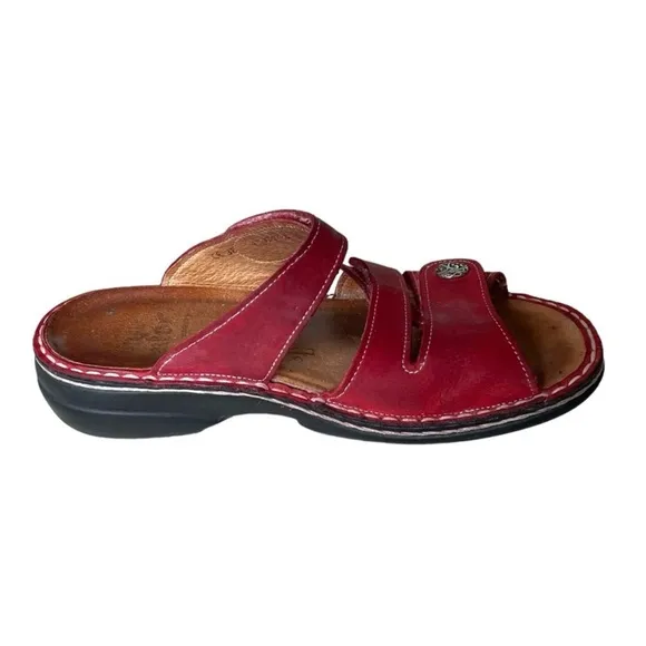 FINN COMFORT Germany Agueda Velcro Orthopaedic Sandals Nubuck Red 38
