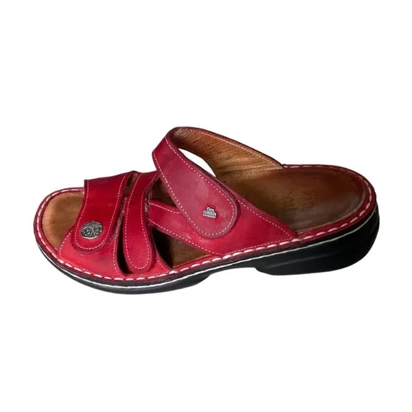 FINN COMFORT Germany Agueda Velcro Orthopaedic Sandals Nubuck Red 38