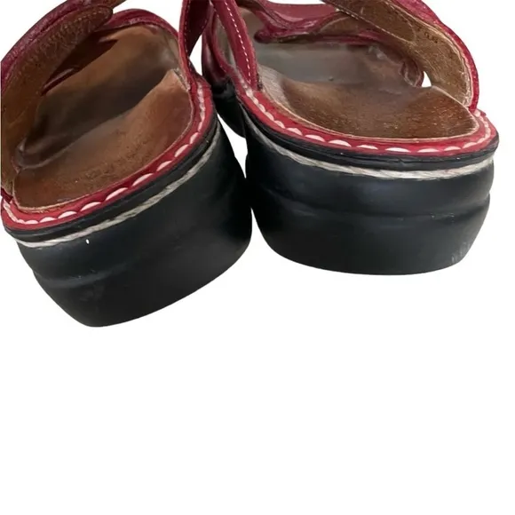 FINN COMFORT Germany Agueda Velcro Orthopaedic Sandals Nubuck Red 38