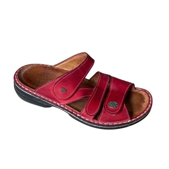 FINN COMFORT Germany Agueda Velcro Orthopaedic Sandals Nubuck Red 38