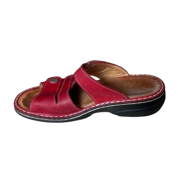 FINN COMFORT Germany Agueda Velcro Orthopaedic Sandals Nubuck Red 38