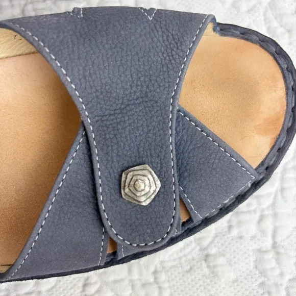 Finn Comfort Women’s Navy Blue Leather Sandals