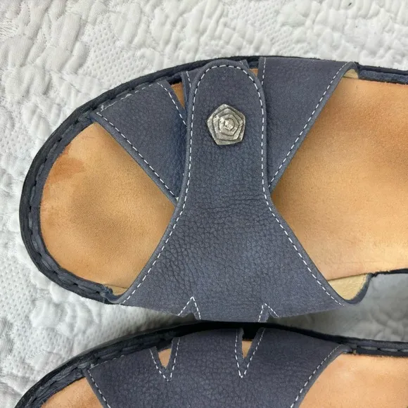 Finn Comfort Women’s Navy Blue Leather Sandals