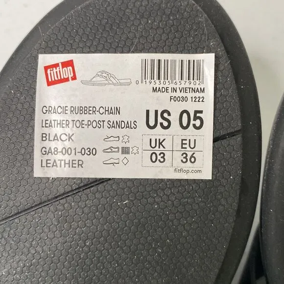 Fitflop Gracie Rubber-Chain Leather Toe-Post Sandals Flip Flops