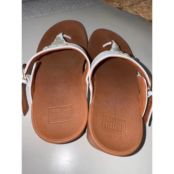 FitFlop Women's The Skinny Toe-Thong Sandals-Crystal White size 7