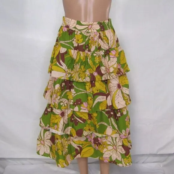 Flora Bea Women's Wrenlee Floral Skirt Green/Multi Size S