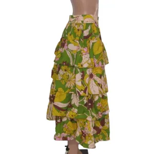 Flora Bea Women's Wrenlee Floral Skirt Green/Multi Size S
