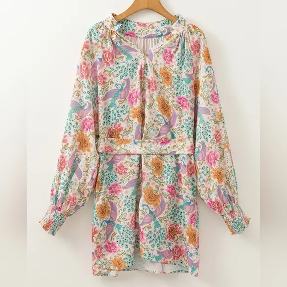 Floral Peacock Dream Dress