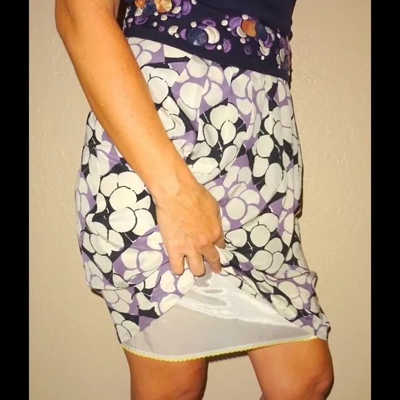 Floreat Anthropologie pops of plum color skirt