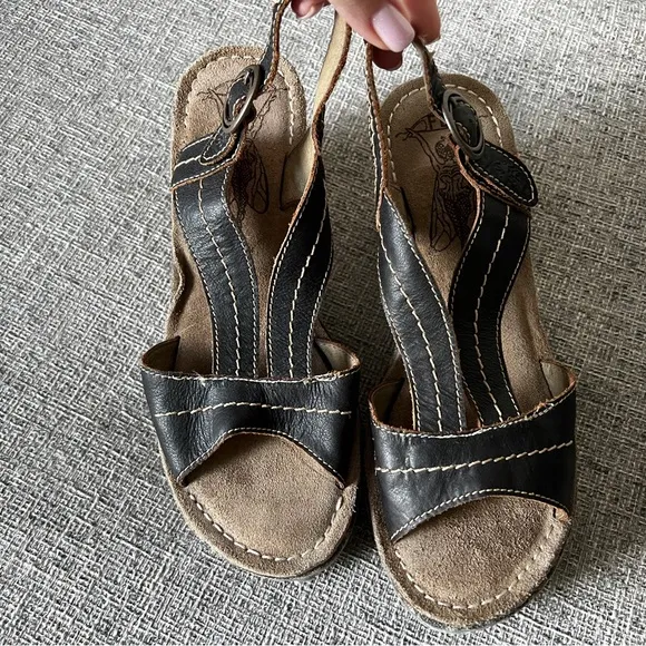 Fly London Gera platform sandals floral wedge 39
