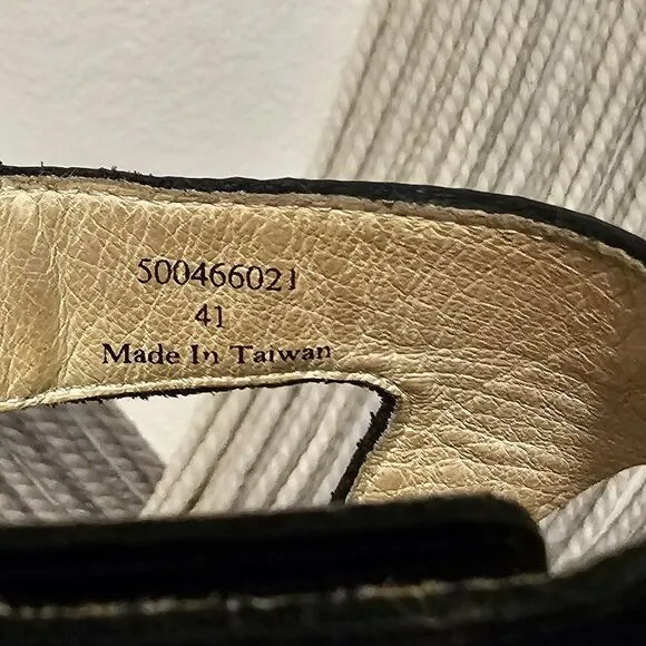 Fly London Piat Black Patent Leather Sandals Sz 41 (US-10.5)