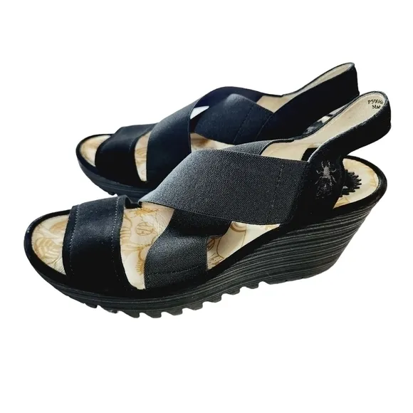 Fly London Yaji Cross Wedge Sandals