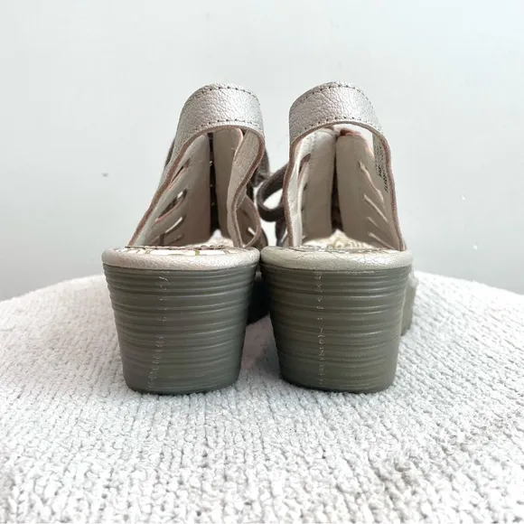 Fly London Yito Borgogna Lace Front Open Toe  Platform Sandals