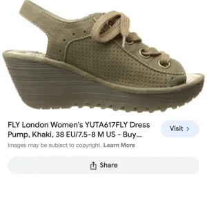 Fly London Yuta Cupid’s Khaki Suede Platform wedge tie sandals women size EU 40