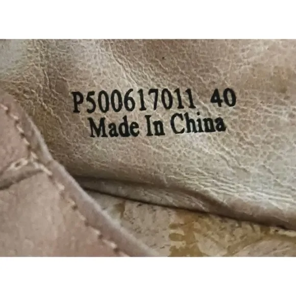 Fly London Yuta Wedge Sandal Beige Leather Lace Up 40 US 9-9.5