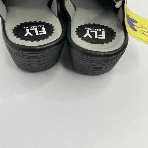 Fly London Black Knit Yedu Sandals‎