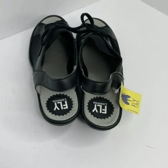 Fly London Black Knit Yedu Sandals‎