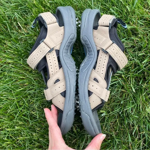 FootJoy Mens Golf Sandals Taupe-Adjustable Velcro Straps 11M