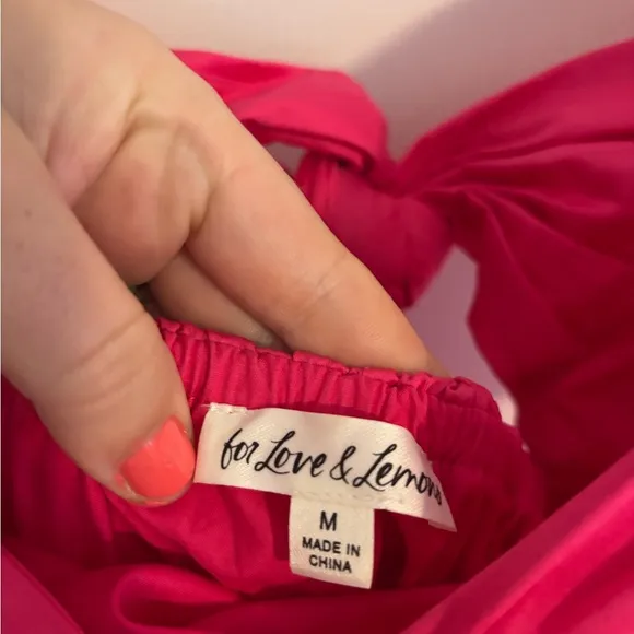 FOR LOVE &amp; LEMONS Clementine Mini Dress Pink Size Medium