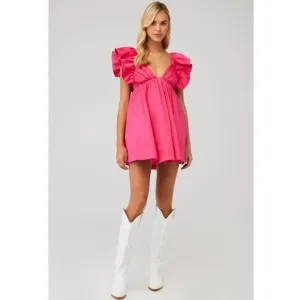 FOR LOVE &amp; LEMONS Clementine Mini Dress Pink Size Medium