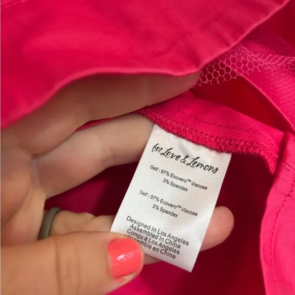 FOR LOVE &amp; LEMONS Clementine Mini Dress Pink Size Medium