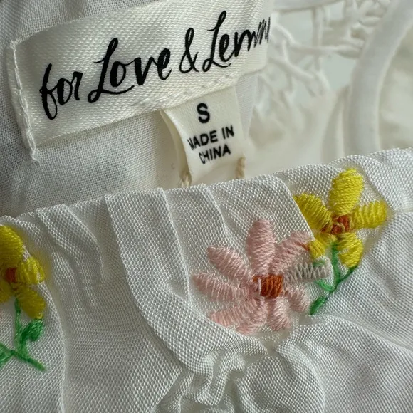 For Love And Lemons White Celia white Floral Mini Dress