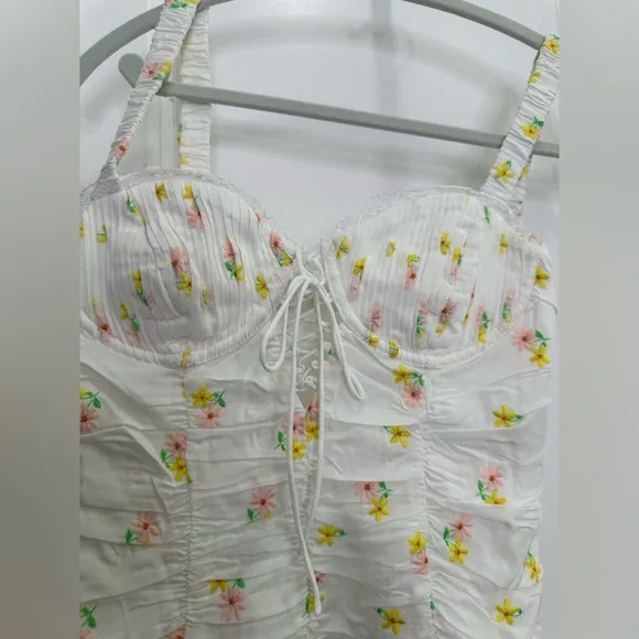 For Love And Lemons White Celia white Floral Mini Dress