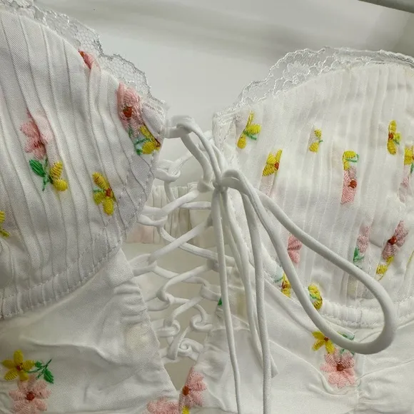 For Love And Lemons White Celia white Floral Mini Dress