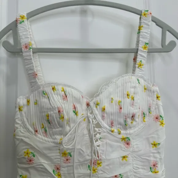 For Love And Lemons White Celia white Floral Mini Dress