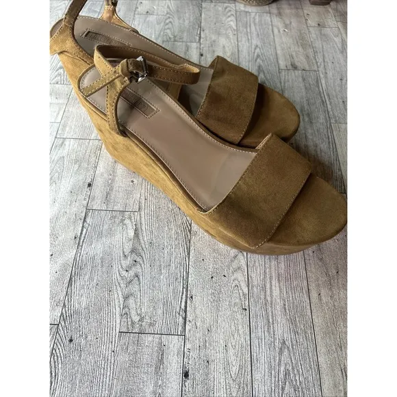 Forever 21 Sandals women's brown suede Chunky Platform strappy boho Y2k  sz 10