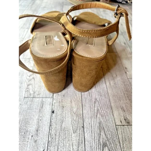 Forever 21 Sandals women's brown suede Chunky Platform strappy boho Y2k  sz 10