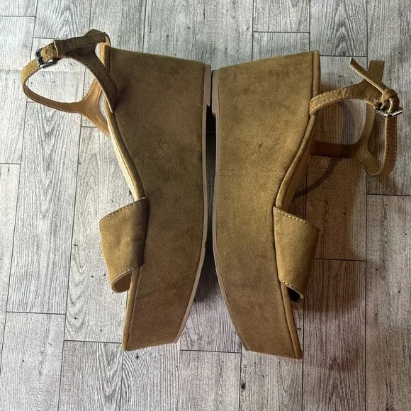 Forever 21 Sandals women's brown suede Chunky Platform strappy boho Y2k  sz 10