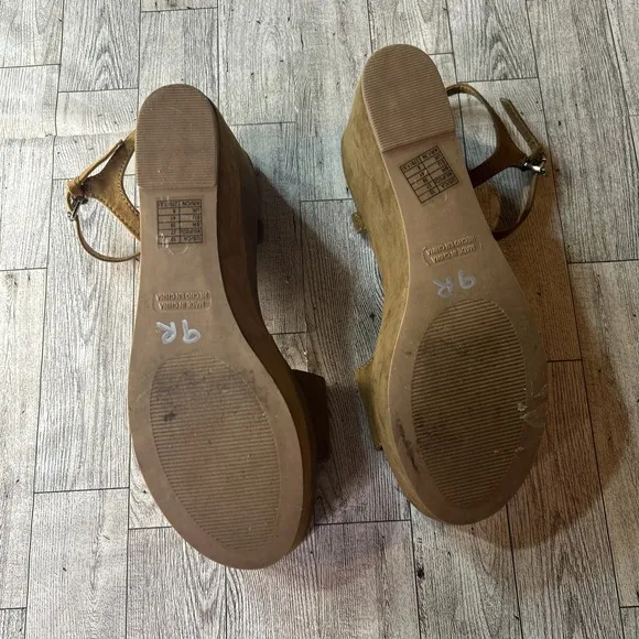 Forever 21 Sandals women's brown suede Chunky Platform strappy boho Y2k  sz 10