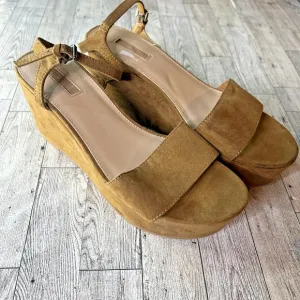 Forever 21 Sandals women's brown suede Chunky Platform strappy boho Y2k  sz 10
