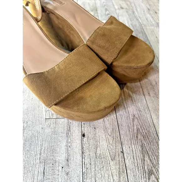Forever 21 Sandals women's brown suede Chunky Platform strappy boho Y2k  sz 10