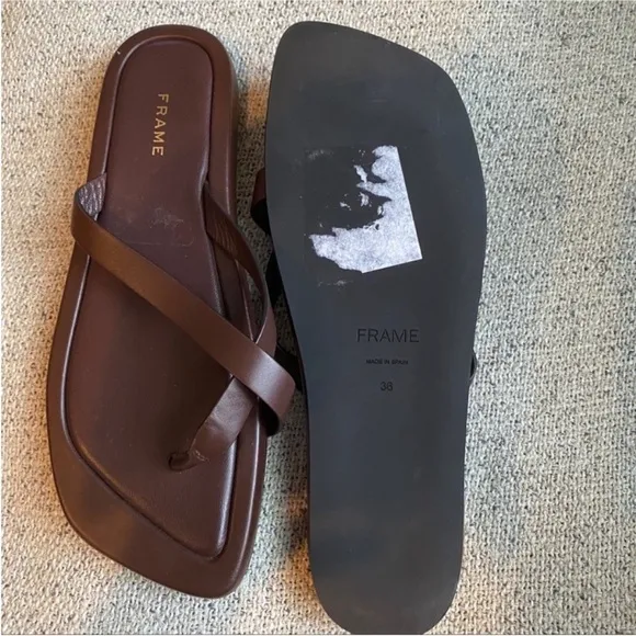 Frame denim brown leather sandals