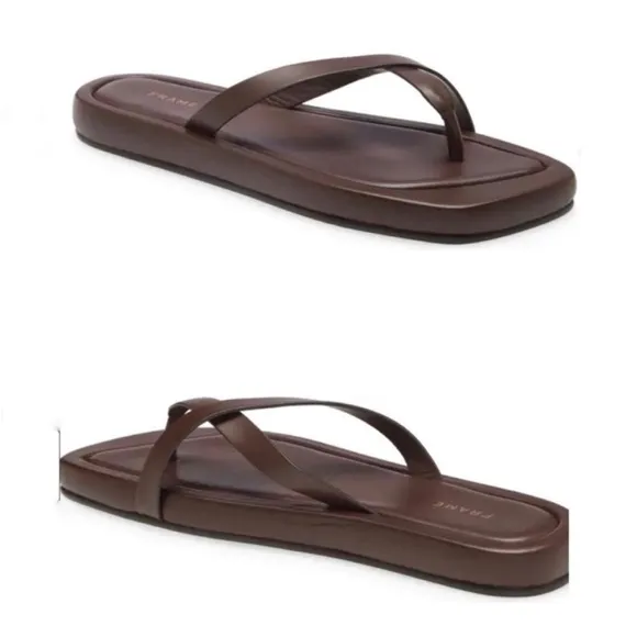 Frame denim brown leather sandals
