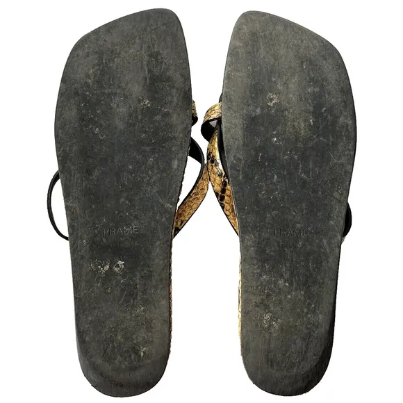 FRAME Snakeskin Slip On Sandals Women's size 41 US ~11