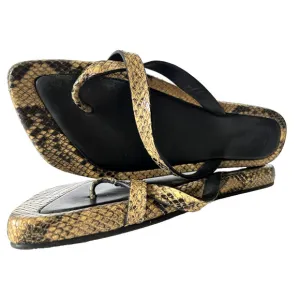 FRAME Snakeskin Slip On Sandals Women's size 41 US ~11