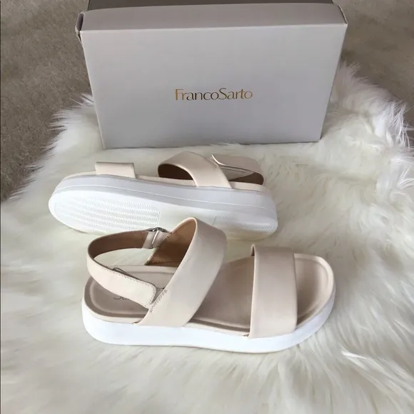 FRANCO SARTO Leather Flarform Sandals